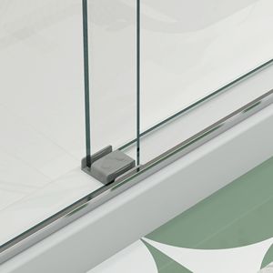 Porta doccia 6074 Bypass con 5/16 \ "in vetro temperato e porta scorrevole con finitura nichel spazzolato - Product Image 4