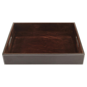 Plateau de service en cuir avec poignées, plateau de présentation, plateaux porte-serviettes pour hôtels, cuisine, maison - Product Image 3