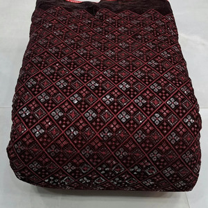 Velvet Embroidered Fabric Designer Fabric Luxury Fabric Velvet Lace Fabric for Modest Fashion Garment Manufacturing Export <b>UK</b> EU - Product Image 6