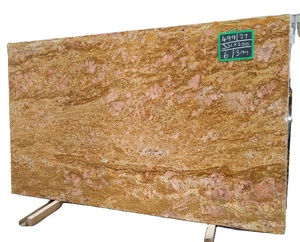 Comptoirs de carreaux de granit doré impérial de haute qualité Grandes dalles Inde Design moderne Finition de surface polie élégante pour les villas - Product Image 1