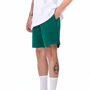 Shorts Bermuda en coton vert uni pour homme, taille à cordon, vêtements décontractés - Product Image 4