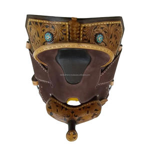 Selle de cheval de course de baril occidental confortable meilleure équitation en cuir véritable selle d'équitation de sentier de plaisir occidental - Product Image 6