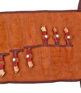 Couteaux de cuisine professionnels en acier Damas faits à la main, 9 pièces, manches en plastique, lame à pointe tombante, personnalisables OEM - MS Enterprise - Product Image 3