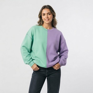 Sudadera Moderna con Bloques de Color, Cuello Redondo, Naranja y Negro, Dos Tonos, Hombros Caídos, Manga Larga, Personalizable - Product Image 6