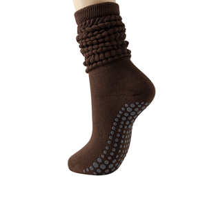 OEM Wholesale Women Thick <b>Grip</b> Slouch <b>Socks</b> Anti-Slip Knitted Design Cotton Crew <b>Grip</b> Anti Slip Pilates Ankle Yoga <b>Socks</b> - Product Image 5