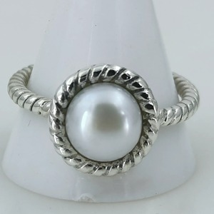Anillo de perlas de agua dulce, plata de ley 925, regalo de joyería para ella, engaste de bisel, joyería de perlas hecha a mano - Product Image 5