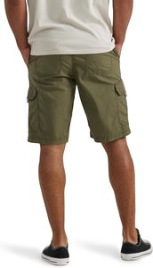 Pantalones Cortos Cargo Verde Oliva para Hombre, Tela Elástica Cómoda, Corte Relajado, Siete Bolsillos, Ropa Casual de Verano - Product Image 3