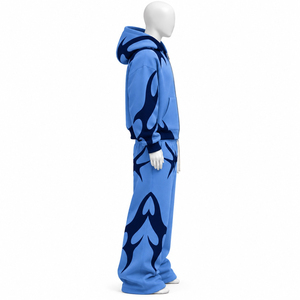 Chándal con logotipo bordado personalizado, chándal holgado estilo hip hop, chándal OEM para hombre, chándal personalizado de alta calidad, precio económico OEM - Product Image 2