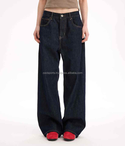 Pantalon en jean pour femmes grande taille, taille mi-haute, coupe régulière, élastique, décontracté, streetwear, jean d'hiver, respirant, vente en gros - Product Image 1