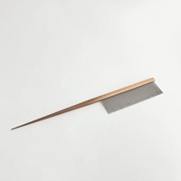 Peigne à queue de rat en acier inoxydable rose durable et écologique Eversharp 180 mm pour toilettage des animaux, chiens et chats, à dents fines pour enlever les poils