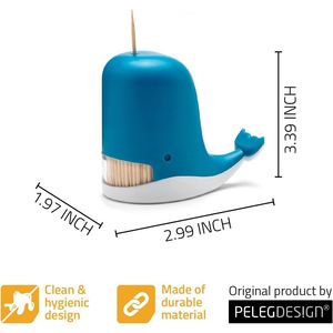 Dispenser per Stuzzicadenti a Forma di Balena Jonah, Divertente Porta Stuzzicadenti Decorativo in Plastica per Facile Accesso - Product Image 1