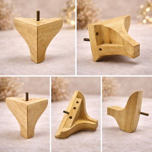 Triangle Solid Wood Furniture Leg Unique Modern Design for Sofa Cabinet Coffee <b>Table</b> Replacement OEM Factory - Product Image 3
