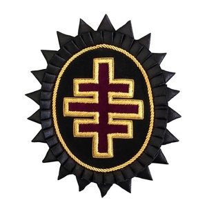 Roseta de Caballero Templario del Gran Oficial de Campamento, Bordado a Mano con Hilos de Oro, Insignia Ceremonial Masónica - Product Image 4