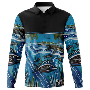 Lightweight Waterproof Upf 50+Quick Dry <b>Shirts</b> Breathable Fishing Polo <b>UV</b> Protection Quick Dry Fishing Printed Men Fishing <b>Shirt</b> - Product Image 3