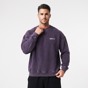 Sudadera Personalizada para Hombre, Cuello Redondo, Estilo Acid Wash, Hombros Caídos, Transpirable, Ecológica, 100% Algodón - Product Image 2
