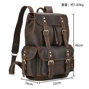 <b>Large</b> Capacity Waterproof Leather <b>Backpack</b> Vintage Anti-Theft Laptop Bag for Business Trip Rucksack LBP-0429 - Product Image 6