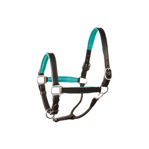 <b>Red</b> Leather Nylon Horse Halter with Brass Hardware for Equestrian Use - Product Image 5