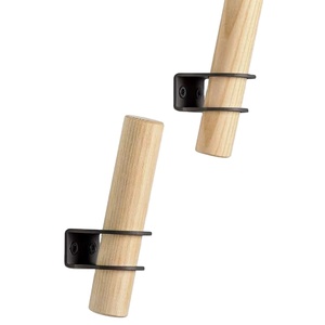 Crochet mural en bois et en métal de style torche cintre moderne patère bouton support monté porte-vêtements organisateur crochet mural décoratif - Product Image 1