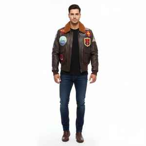 Vestes en cuir pour hommes, style régulier, matière de haute qualité, prix de gros, cuir véritable, vestes de motard pour hommes - Product Image 3