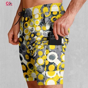 Shorts en maille rayée de qualité supérieure pour hommes, vente en gros, streetwear pour hommes, shorts personnalisés avec broderie, shorts de course, de fitness et d'entraînement - Product Image 2