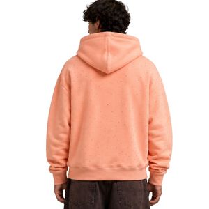 Sweat à capuche homme en polaire épais avec strass pêche, coupe oversize, personnalisable avec logo, style streetwear, décontracté, hiver, mode - Product Image 2