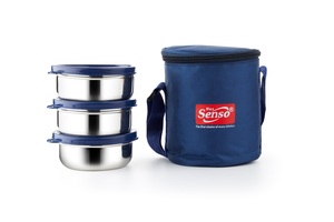 Stylish stainless steel tiffin <b>lunch</b> <b>box</b> with multiple compartments leak resistant food storage container for office school use - Product Image 4
