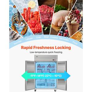 Equipo de Refrigeración para Cocina Comercial, Congelador de Acero Inoxidable de 31.89\" de Ancho con Descongelación Automática, Luz LED, 6 Estantes Ajustables - Product Image 2