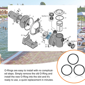 Joint torique pour adaptateur de valve Pentair (274494) et diffuseur <span class=keywords><strong>Hayward</strong></span> (SPX4000Z1), <span class=keywords><strong>pièces</strong></span> de rechange pour piscine et spa (3 <span class=keywords><strong>pièces</strong></span>) - Product Image 5