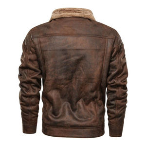 Men's <b>Vintage</b> High Street Faux <b>Fur</b> Lining Patch Design Windproof Winter <b>Coat</b> Stand Collar Regular Fit - Product Image 4