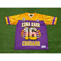 Maillot de football américain en tissu mesh de haute qualité pour adulte, col en V, manches courtes, coupe ample, maillot de football EDNA KARR