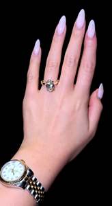 แหวนเพชรทรงรี 3 กะรัต VS1 ทองคำแท้ 14K ประดับเพชรเลี้ยงในห้องปฏิบัติการ สำหรับงานหมั้น - Product Image 6