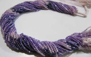 Perles facettées rondes en pierre de lune violette naturelle, plaquées argent AB mystique, 2,5 mm, brin de 13 pouces de long - Product Image 2