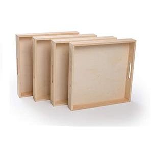 Plateau de service en bois 100% fait main pour la maison et la cuisine, plateau de service pour le thé et le café, prix abordable, plateau de rangement pour aliments et en-cas - Product Image 1