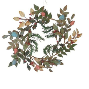 Magnifique couronne décorative en métal avec un design inspiré des feuilles et des fleurs pour la décoration intérieure et extérieure de la maison - Product Image 2