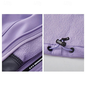 Wholesale Women's Waterproof Softshell Jacket Fleece <b>Lined</b> Hooded Windproof Outdoor Hiking <b>Coat</b> OEM Custom - Product Image 5