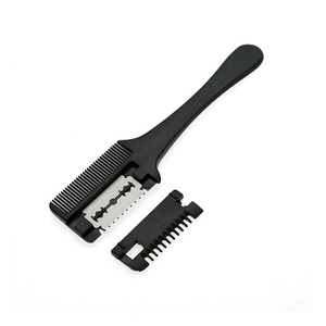 Ensemble professionnel de ciseaux de coiffure pour droitiers avec peignes noirs à 30 dents à manche long et lames en acier inoxydable pour usage en salon - Product Image 4