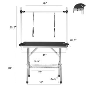 Tavolo Professionale Portatile per Toelettatura Animali Domestici, Robusto, con Braccio Regolabile e Vassoio a Rete per Cani di Grossa Taglia - Product Image 2