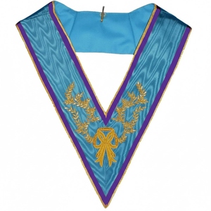 Honorary Member Badge Memphis Misram Rite Moire Hand Embroidery Eco-Friendly Fashion <b>Sew</b>-On Custom Premium Masonic Regalia OEM - Product Image 5