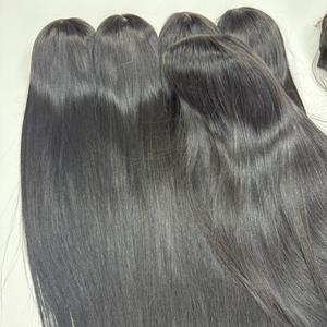 Precio al por mayor 100% Raw Virgin Vietnamita Humano Encaje Peluca Trama Hueso Recto Color Natural Super Doble Extensiones de cabello - Product Image 6