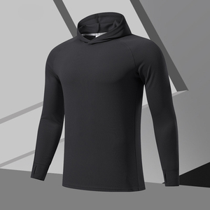 Men's Breathable Quick Dry Summer Gym Hoodie Finger Hole Spandex/Polyester Pullover Athletic Workout Long Sleeve Shirt Running - Product Image 4
