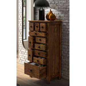 Armoire à tiroirs en bois de manguier massif, modulaire, hauteur réglable, grande capacité, gain de place pour cuisine, salon, bureau et étagère à chaussures - Product Image 2