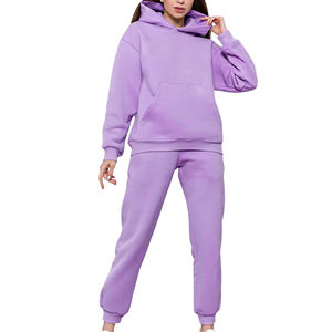 Conjunto Deportivo de Invierno para Mujer, con Capucha, Estilo Urbano, 2 Piezas, Personalizable, Talla Grande, Felpa Francesa 100% - Product Image 5