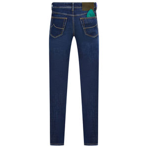 Wholesale New Fashion Men's Breathable Solid Washed High Elastic Straight Tube Fleece <b>Work</b> Denim <b>Jeans</b> - Product Image 6