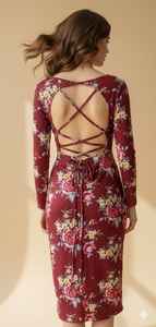 Robe midi moderne pour femme à fines bretelles, imprimé Ikat, fluide, longueur cheville, taille naturelle, bleue, décontractée, boutonnée, coupe trapèze, 100% respirante - Product Image 2