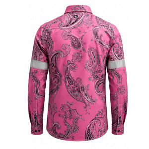 Paisley Print NFPA2112 FR <b>Shirts</b> Flame Resistant Top 6.5OZ CAT2 Men's Buttons ASTM Certified Two Chest Pockets Fire Retardant - Product Image 3