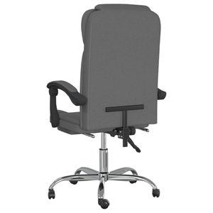 Sedia da Ufficio Reclinabile Grigio Scuro 100% Poliestere con Base in Metallo e Compensato, Resistente e Confortevole per lo Spazio di Lavoro - Product Image 5