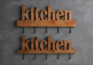 Fine Quality Wooden Kitchen Shape Metal Wall <b>Hook</b> Rustic Style Perfect For Bathroom Coat And Towel Storage Solution - Product Image 5
