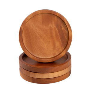 Posavasos Redondos de Madera de Bambú/Nogal de 3mm de Grosor, Ecológicos, para Tazas de Café y Bebidas, Personalizables con Grabado, Venta al Por Mayor - Product Image 1