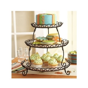 Support à gâteau décoratif en métal pour présentation de spécialités de boulangerie, table de réception, avec fonctionnalité de service pratique - Product Image 4