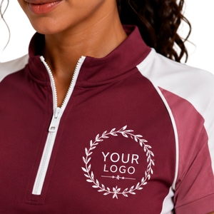 Ensemble de sport pour femme, t-shirt à demi-zip et short, rose bordeaux et blanc, séchage rapide, manches courtes, vêtements de sport, gym, fitness, course à pied - Product Image 6